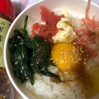 明太子&桜エビのポン酢卵かけご飯